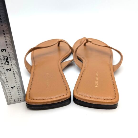 Tory Burch Classic Flip Flop Leather Sandals Women's Slip-On Brown Size US9M - Picture 4 of 11